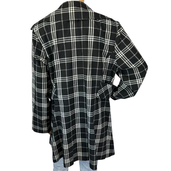 Lane Bryant Plaid Jacket Black Collared Coat Made in USA Plus Size 18 - Picture 5 of 10